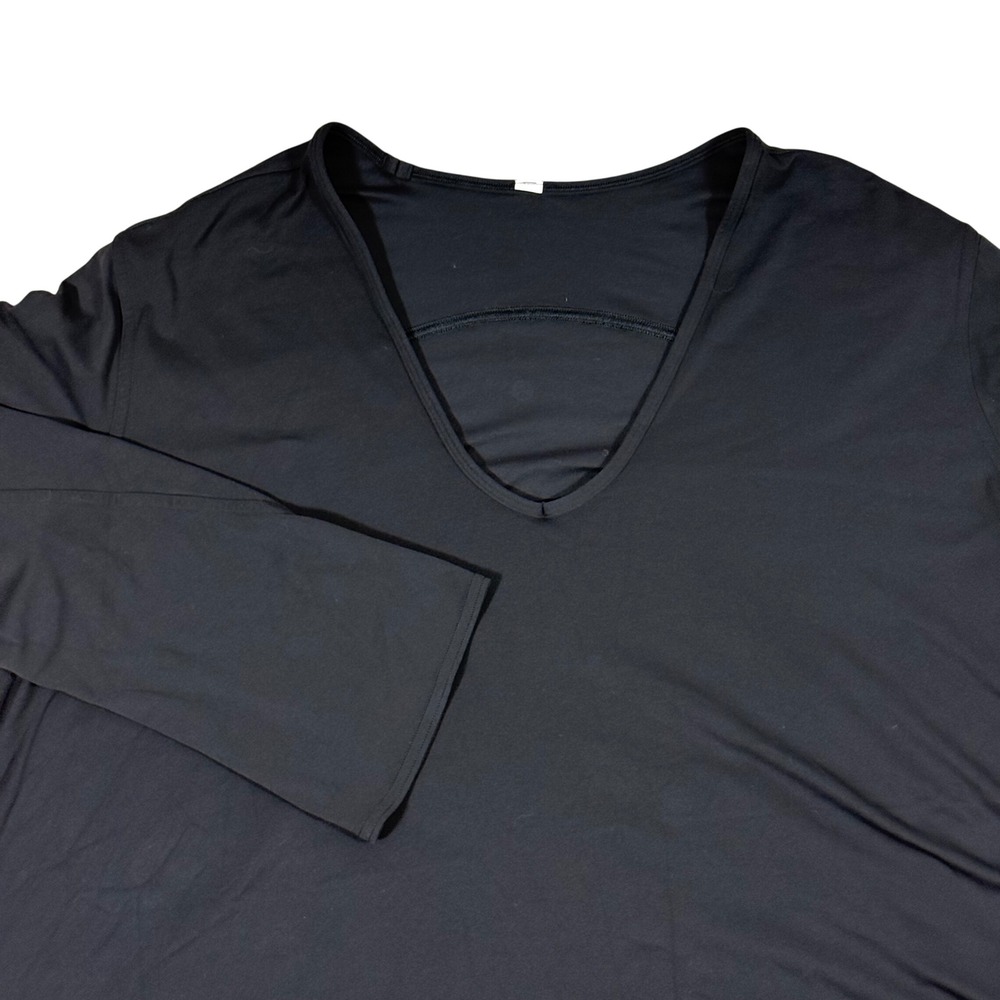 Lululemon Back In Action V Neck Long Sleeve Women's Large Black‎ Top